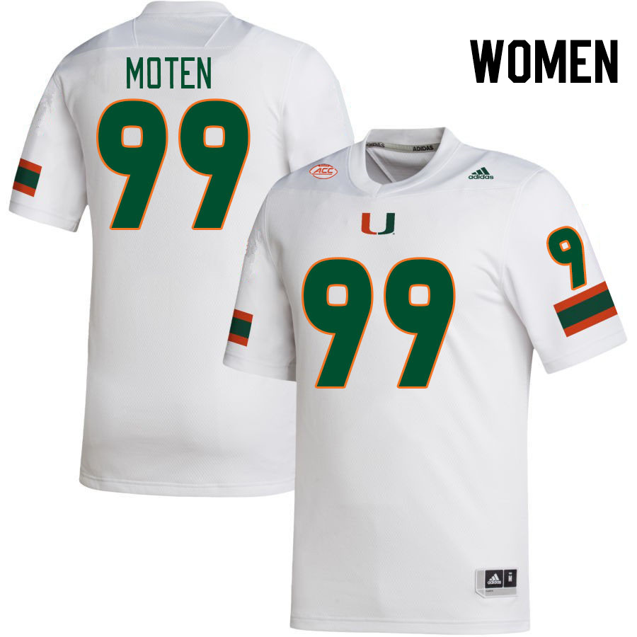 Women #99 Ahmad Moten Miami Hurricanes College Football Jerseys Stitched-White